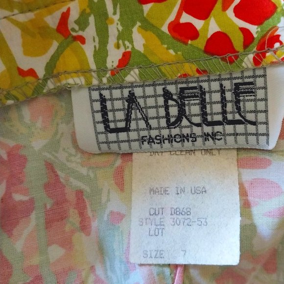 Vintage La Belle Abstract Dress Size 7 - Picture 5 of 5